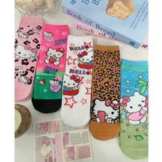 1/5 par Sanrio Hello Kitty barnstrumpor med raka rör, bekväma och söta, vår/sommar - Multifärgad (8-12Y,12-16Y)