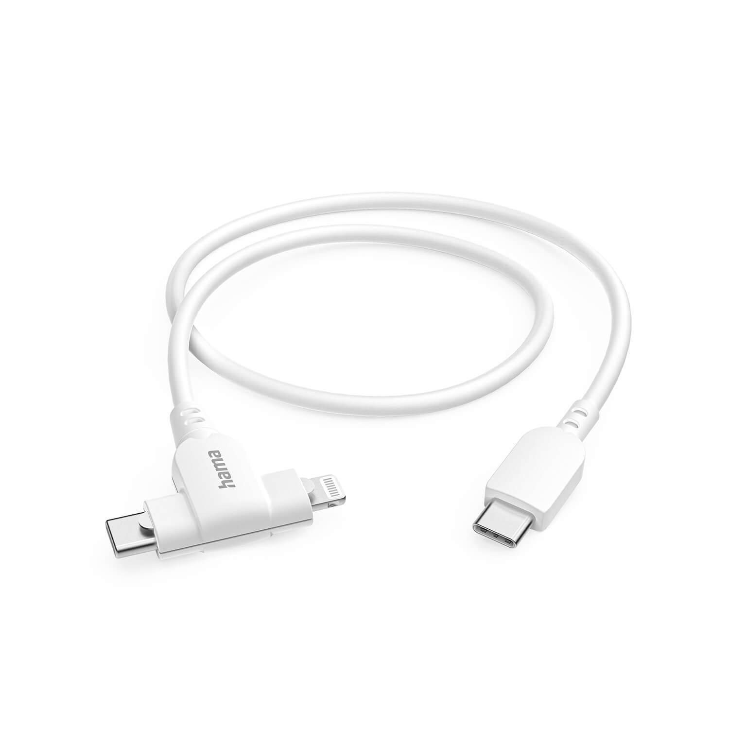 HAMA Charging Cable USB-C to USB-C or Lightning 1.5m White