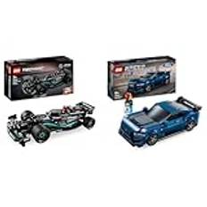 LEGO Technic Mercedes-AMG F1 W14 E Performance Race Car Spielzeug & Speed Champions Ford Mustang Dark Horse Sportwagen, Auto-Spielzeug mit Minifigur zum Bauen