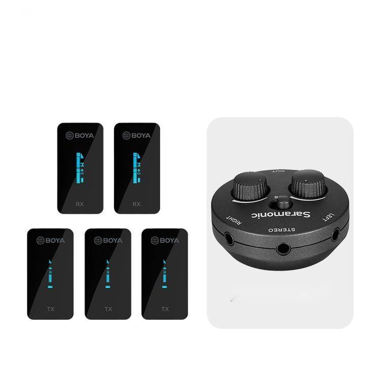 Noise-cancelling Mini Wireless Collar Microphone - BY XM6 Three person mic / Standard Android adapter K3
