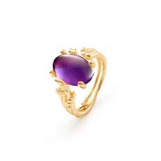 OLE LYNGGAARD COPENHAGEN BoHo ring i guld med ametyst