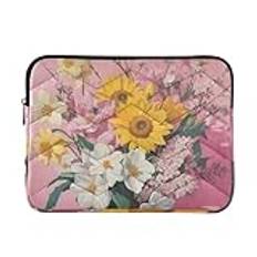 Rosa bukett ros blomma laptop fodral 15-16 tum polyester laptop fodral för bärbar dator