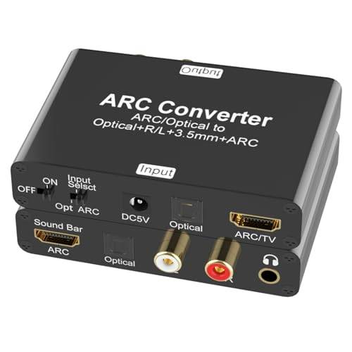 HDMI ARC-ljudextraktör, Tendak Optisk Toslink SPDIF till SPDIF RCA L/R 3,5 mm Aux Analog Ljud DAC-omvandlare, HDMI ARC-adapter för TV