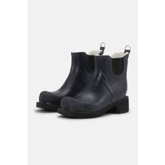 Short Rubber Boots With High Heel - Dark Indigo - 37 - rub47 short rubber boots with high heel rain boots dark indigo