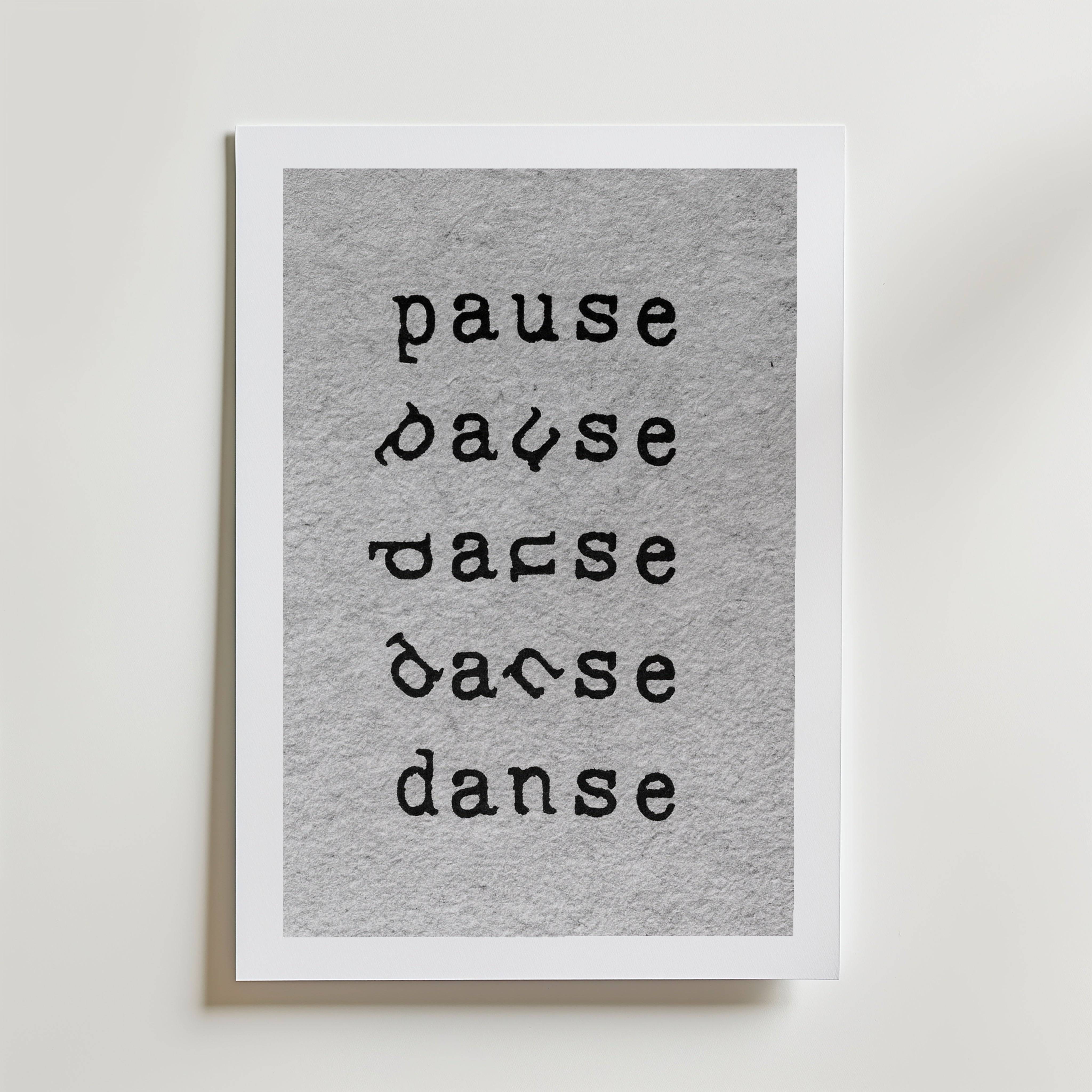 Pause Danse Poster - Fine Art Poster 50x70 cm Med passepartout