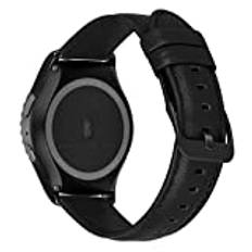 MroTech Compatible for Galaxy Watch Active2 40mm/44mm, Strap 20mm, Leather Wrist Band Wrist Band Replacement for Galaxy Watch 42mm/Active/Active 2, Quickfit Wristband 20mm,Black