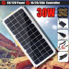 30w solpaneler 12v polykristallina usb-ström bärbar utomhuscykel camping vandring resa solcellsladdare