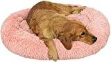 MOTT Donut plysch hundsäng, vinter hundkudde rund dyna, extra stor hundbädd, ortopedisk anti-ångest husdjurskudde, avtagbar tvättbar, 80/90/100/110/120 cm