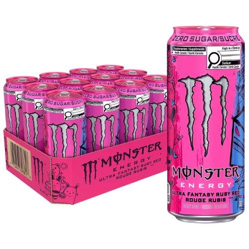 Monster Energy Ultra Fantasy Ruby Red 500ml (Sockerfri) - 12-pack
