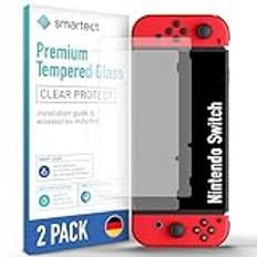 smartect [2 Stycken, Clear] Skärmskydd kompatibel med Nintendo Switch 2019/2018 / 2017, HD Screen Protector i Härdat Glas 9H, Bubbelfri Installation, Anti-Fingeravtryck