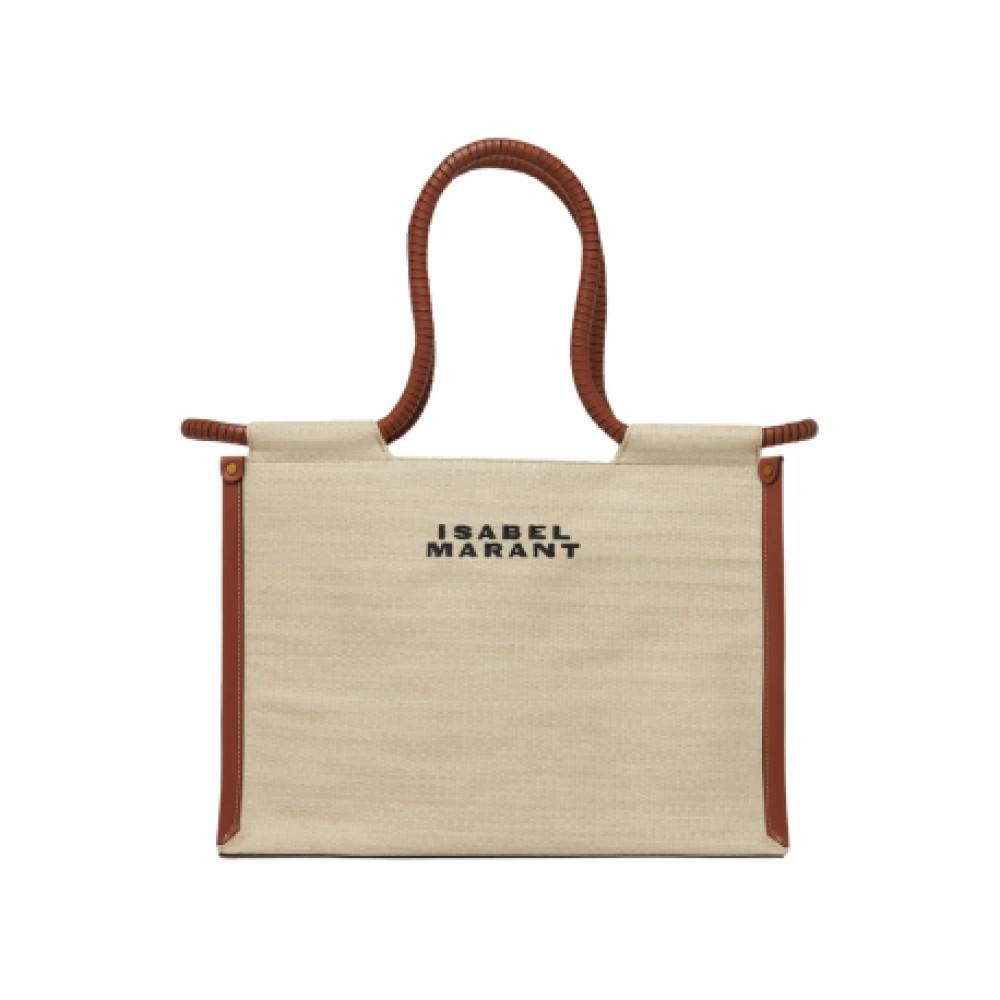 Isabel Marant Le cabas estival - Tasker - unisex - Beige - ONE SIZE - Læder