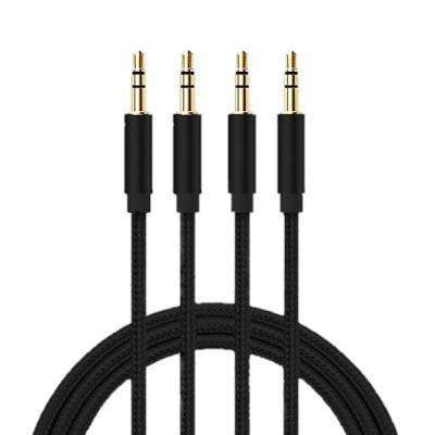 AUX kabel - Ljud kabel 3,5 mm - 1M Male till Male Svart