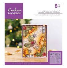 Crafters Companion Clear Acrylic Stamp - Holly Christmas