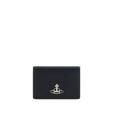 Vivienne Westwood, Tilbehør, Dame, Sort, ONE SIZE, Læder, Sort Imiteret Læder Bi-Fold Pung