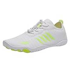 Generiskt mode vattenskor herr snabbtorkande skor simning och dykskor vandrings- och spårskor färgblockremsor gummiband bekväma herrskor sneakers 13, Vit, 44 EU