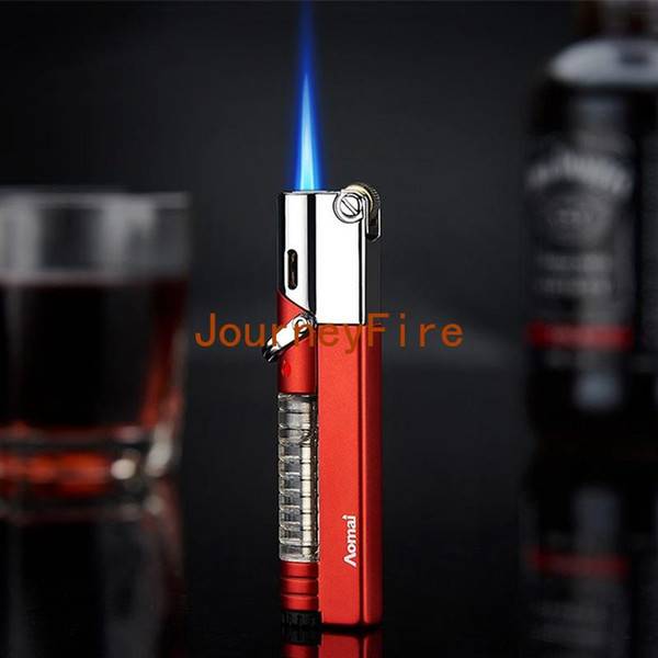 New Cigarette Cigar Torch Jet Lighter Windproof Metal Gas Butane Lighter Inflatable Smoking Accessories Men Gift