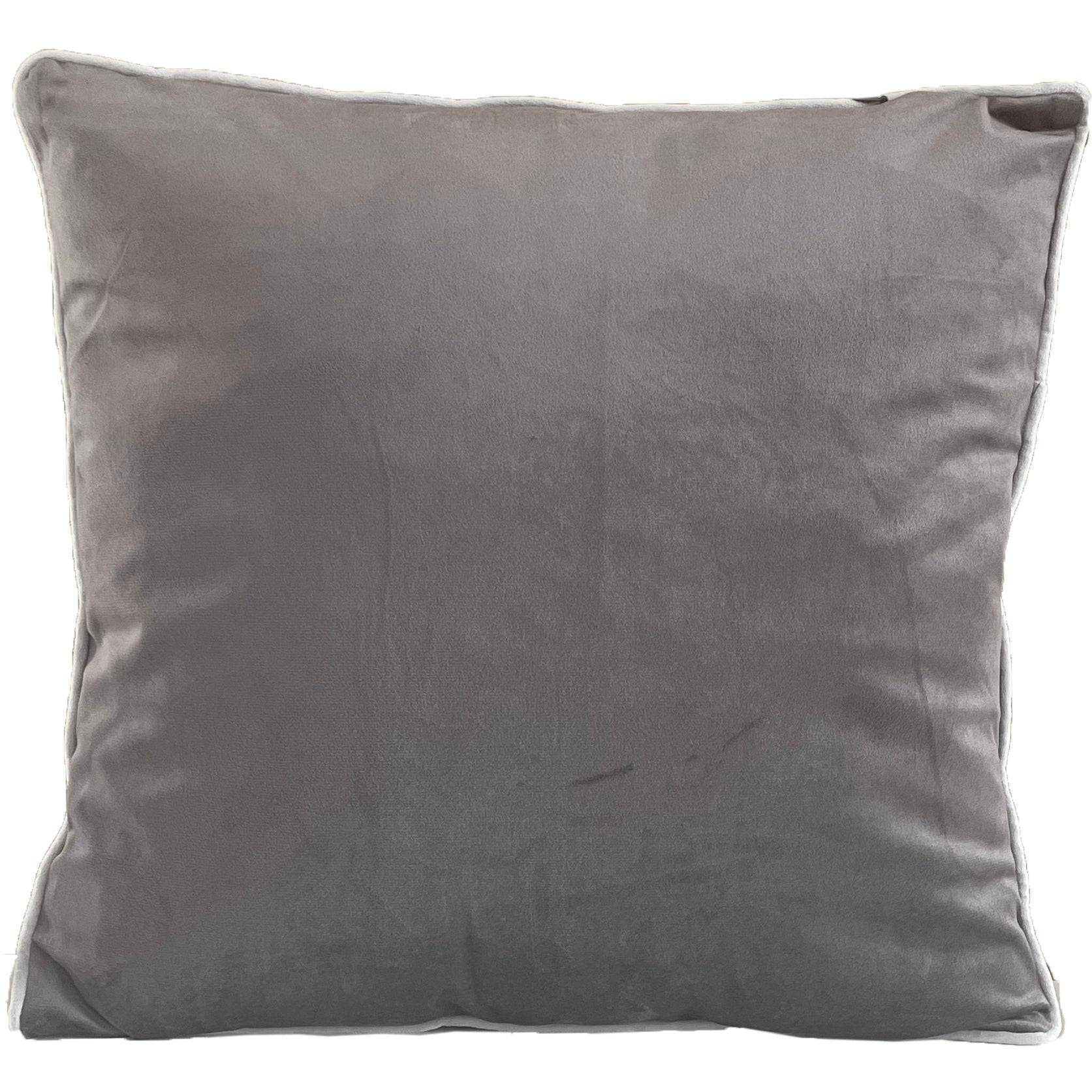 Gabi pyntepude - Grå velour 45x45 cm
