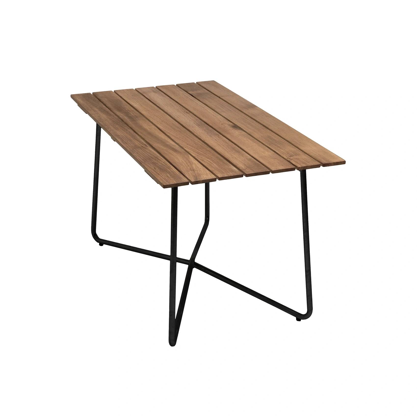 B25A bord teak / svart 120×70 cm - Svart/Träfärgad