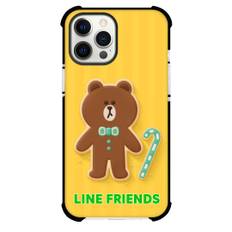 LINE Friends Brown Phone Case For iPhone Samsung Galaxy Pixel OnePlus Vivo Xiaomi Asus Sony Motorola Nokia - Brown Cookie On Yellow Background