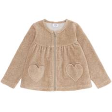 Hust & Claire - HCSicillia zip trøje - Beige - str. 7 år/122 cm