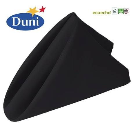 12 stk. Middagsservietter Sort Dunisoft® Bio 40x40 cm