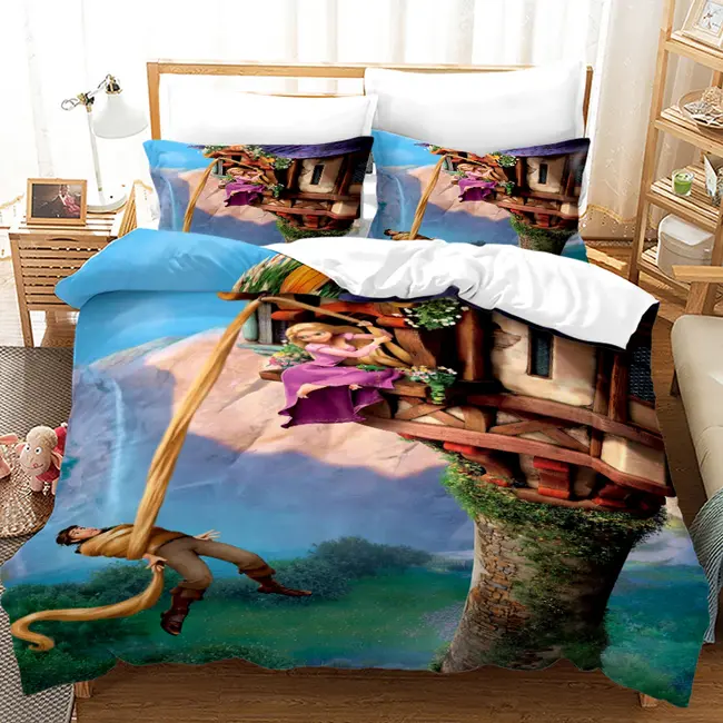 Påslakan med Rapunzel och Flynn Ned från Tornet, 220 x 240 cm (220 x 240 cm)