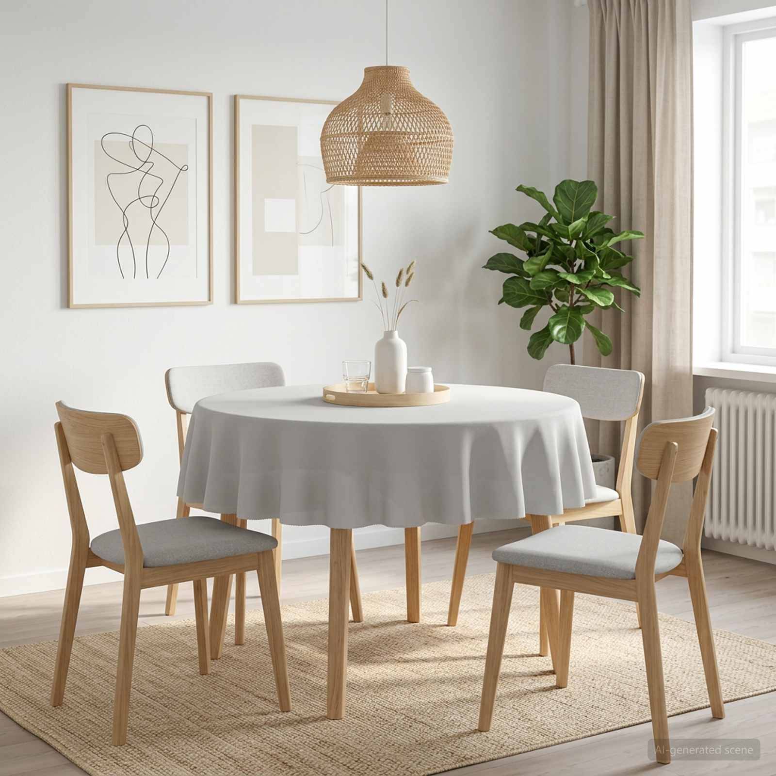 vidaXL Bordduk Rund Vit Ø 160 cm