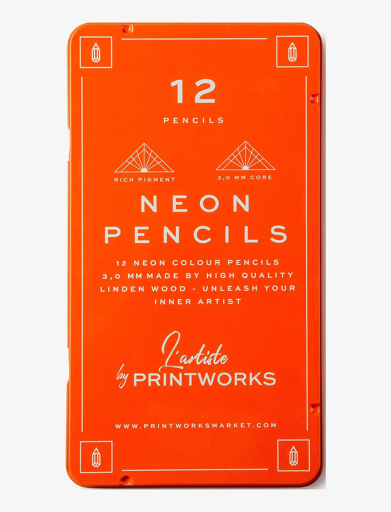 PRINTWORKS 12 Colour Pencils - Multi/patterned - 10.5X 1.1X 19.0 cm