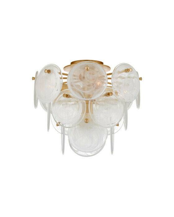 Visual Comfort Loire plafond guld/vitt glas M - Vit (H: 30,5 x B: 36,8 cm)