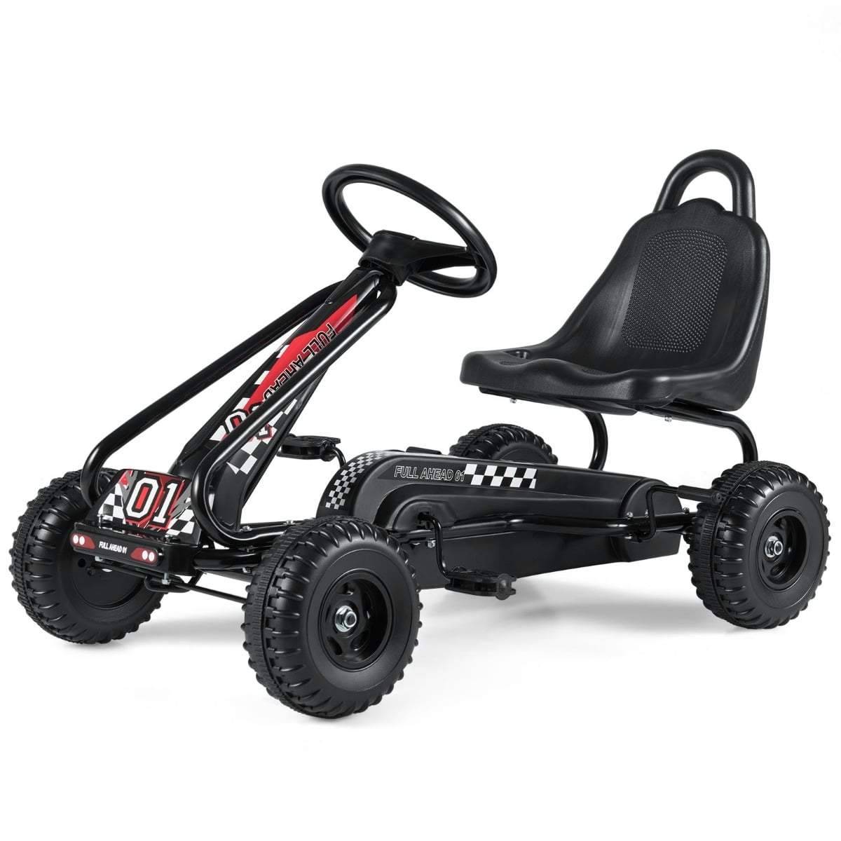 Pedal Gokart til børn – justerbart sæde, håndbremse, 30 kg grænse
