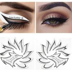 2/10 ark professionell eyeliner och ögonskuggsschablonkit med 4 stilar - Skapa perfekta looks med non-woven material - Vitt