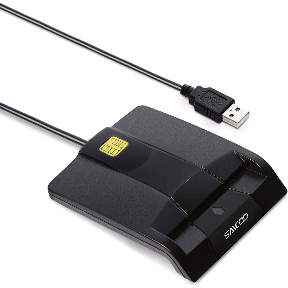 Smartkortlæser DOD Military USB Common Access CAC-kortlæser, kompatibel med Mac OS, Win (horisontal version)