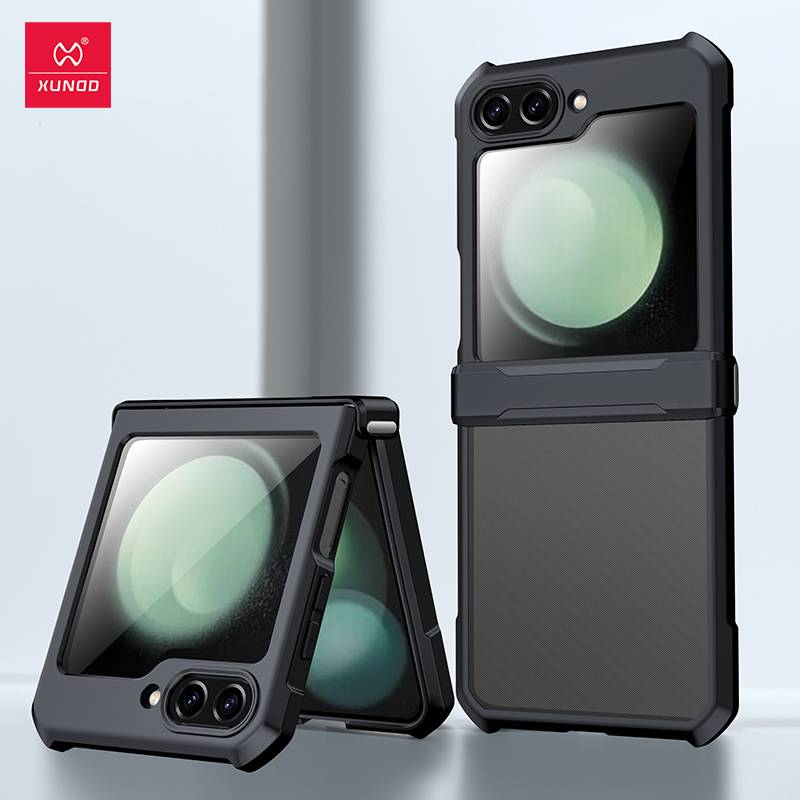 Xundd For Samsung Galaxy Z Flip 7 5 Z Flip 6 7 5G Case Airbag Shockproof Acrylic+TPU+Glass Back Cover For Flip5 z플립 5 7 케이스