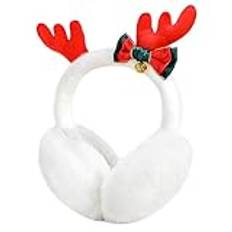 Ear Cover For Winter,Fluffy Ear Muffs,Fuzzy Faux Fur Christmas Earmuffs Women Christmas Party(White)