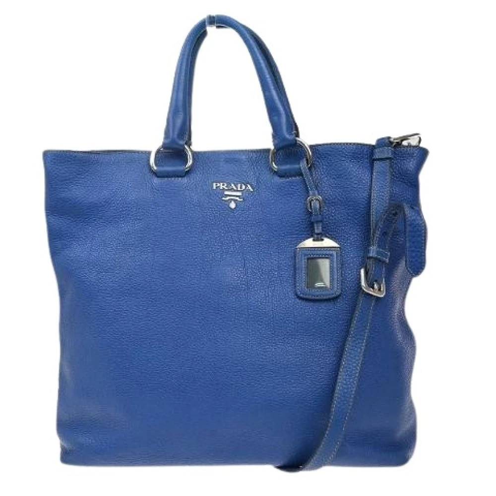Prada Vintage Pre-owned Vintage Tote - Vintage - Dame - Blå - ONE SIZE - Uld