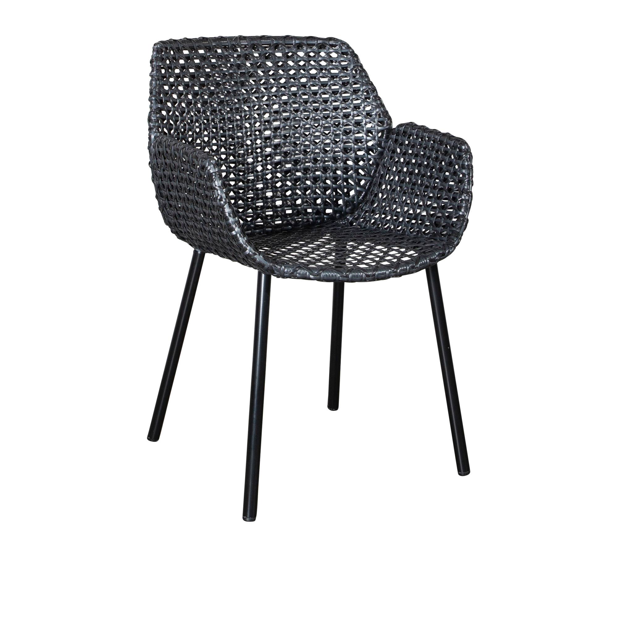 Cane-Line - Vibe Chair, Black / Graphite - Udendørs spisebordsstole - Welling/Ludvik - Metal/Plast