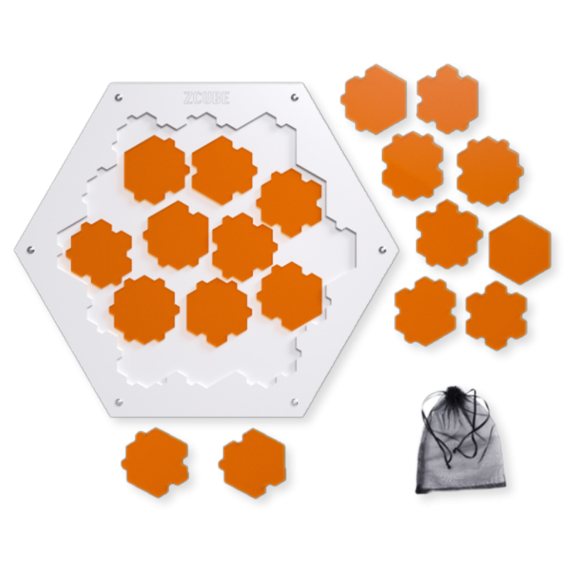 Z Puzzle Jigsaw – Linglong Series Puzzle: Nest Design Orange (19 Pieces).