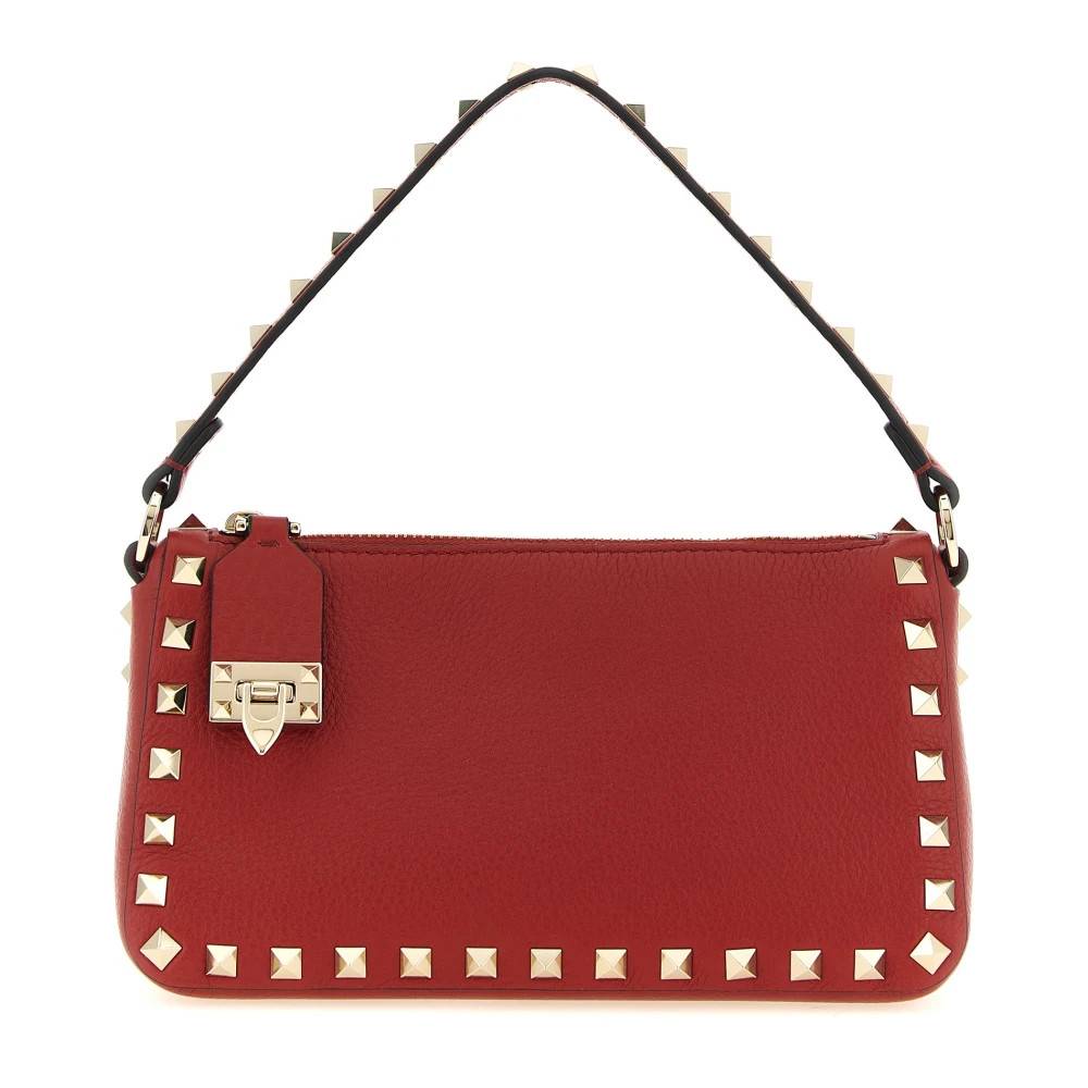 Valentino Garavani Rockstud Lille Skuldertaske - Tasker - Dame - Rød - ONE SIZE - Uld