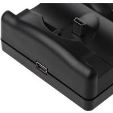 Svart universal usb-driven dubbelladdare dockningsstativ laddstation för ps3 move trådlös handkontroll b85b