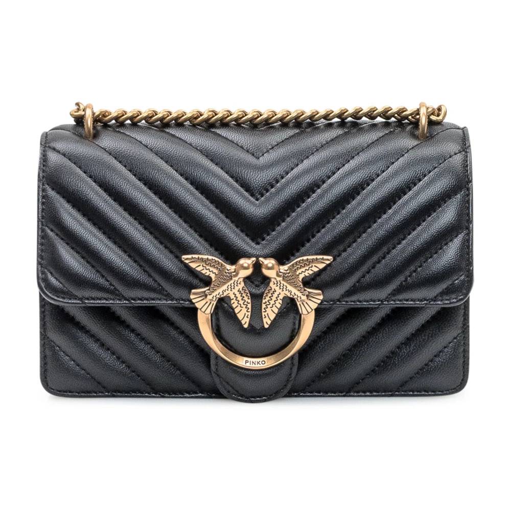 PINKO Mini Love Bag One Chevron - Tasker - Dame - Sort - ONE SIZE - Uld