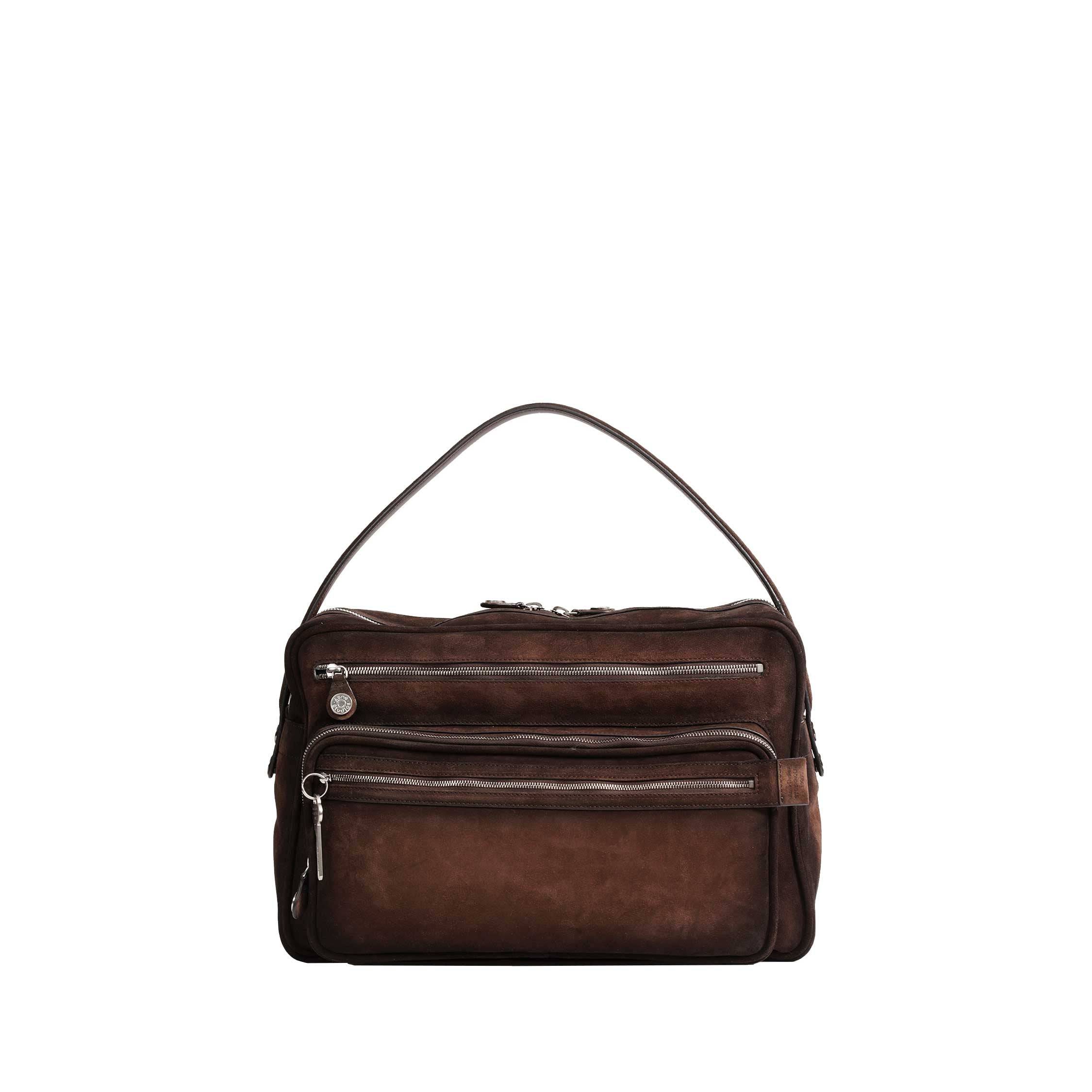 Camero Camera Suede Shoulder Bag - brown - UNI