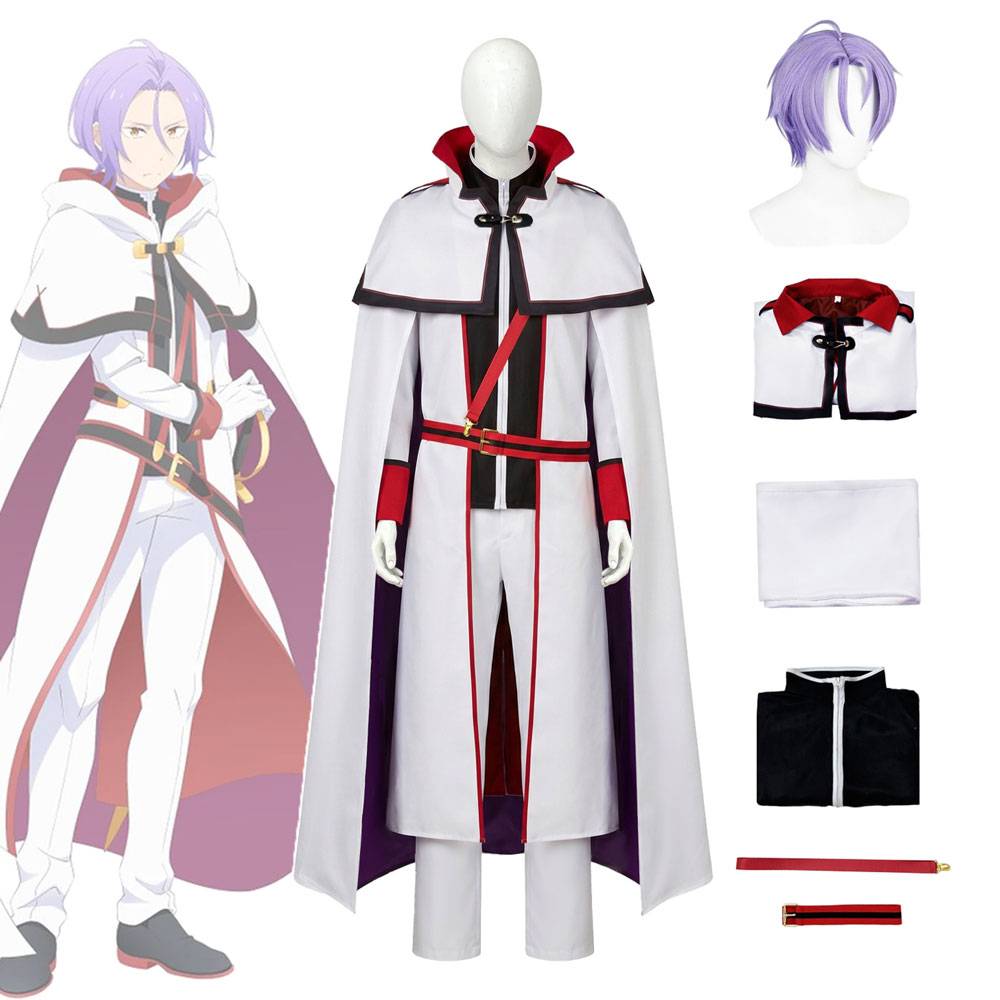 Anime Re: zero Julius Juukulius Cosplay Costume Wig White Cloak Knight Uniform Halloween Carnival Party Comic Con Outfit for Men