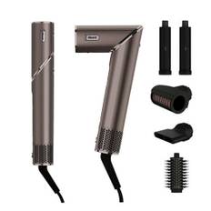 Shark Shark Dryer FlexStyle Hair Dryer Shiny Quick Drying HD434JBR Mocha Silver