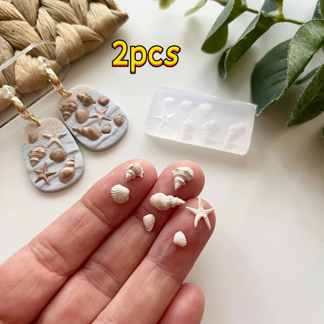 TEMU 2pcs Small Silicone Mold Making Shells, Resin Silicone Mold; Suitable Polymer Clay, Durable And Crafts