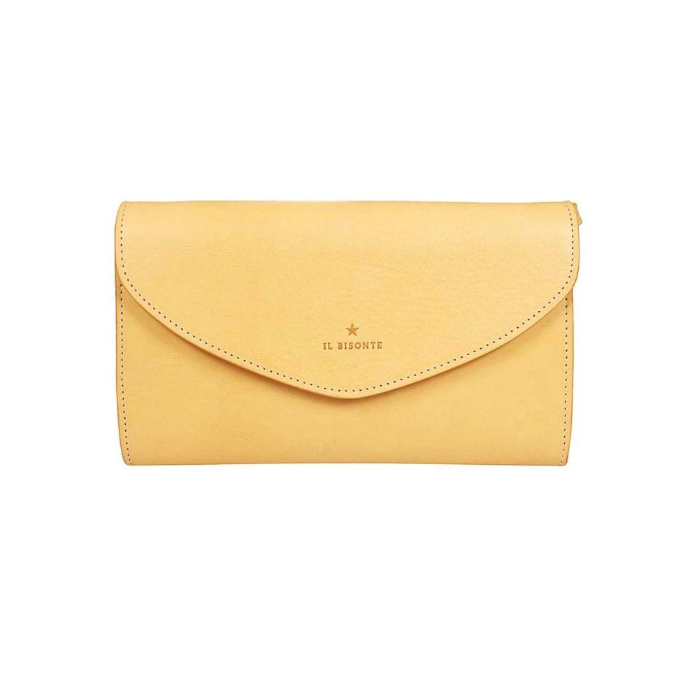 Il Bisonte Stilfuld læderclutch med skulderrem - Tasker - Dame - Beige - ONE SIZE - Uld