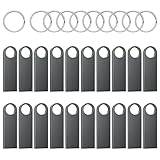ABLAZE Pendrive 1 GB 20 st vattentätt mini-USB-minne 1 GB USB-metallpinnar 20 st för bärbar dator, dator, TV, bil (svart)