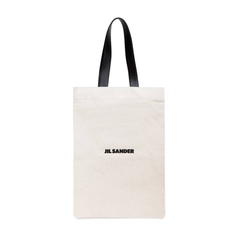 Jil Sander Logo-Print Canvas Tote Bag - Tasker - Herre - Beige - ONE SIZE - Bomuld