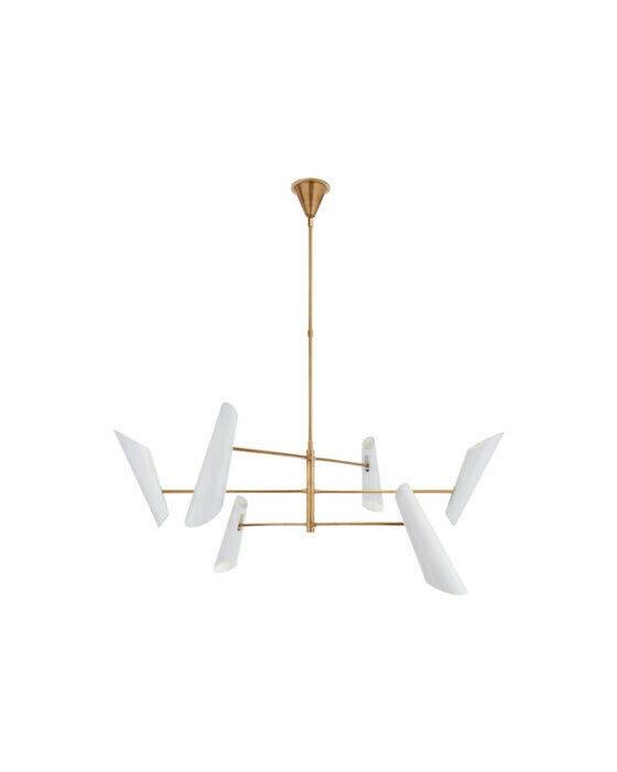 Franca Pivoting Chandelier Antique Brass/White Large