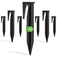 OFFCUP Jordspikar för robotgräsklippare, begränsningskabel, 50 stycken krokar, markintar, spikar för begränsningstråd, gräsklippare, tillbehör för begränsningskabel kompatibel med Gardena, Husqvarna,