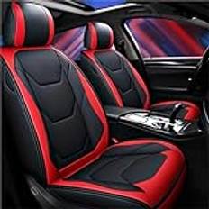 Bilstolsöverdrag Leather Car Seat Covers for Chevy for Captiva for Aveo for Cruze for Epica for Lacetti for Sonic for Spark for Equinox for Malibu Framsätesöverdrag(Red Black)